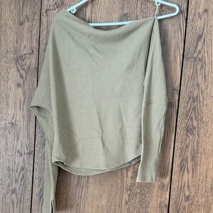 We The Free Olive One Shoulder Long Sleeve Top